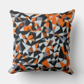 抽象芸術オレンジと黒の幾何学的アート クッション (正面)