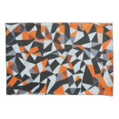 抽象芸術オレンジと黒の幾何学的アート 枕カバー (正面左)