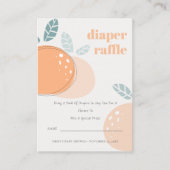 抽象芸術オレンジのフルーティーおむつラッフルベビーシャワー エンクロージャーカード (正面)