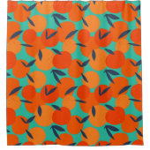 抽象芸術オレンジの果柄 シャワーカーテン (正面)