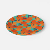 抽象芸術オレンジの果柄 ペーパープレート (アングル)