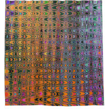 抽象芸術オレンジアンドアクアレトロブーメランウェーブズ