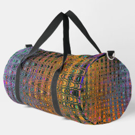 抽象芸術オレンジアンドアクアレトロブーメランウェーブズ ダッフルバッグ