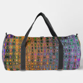 抽象芸術オレンジアンドアクアレトロブーメランウェーブズ ダッフルバッグ (正面)