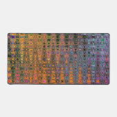 抽象芸術オレンジアンドアクアレトロブーメランウェーブズ デスクマット (正面)