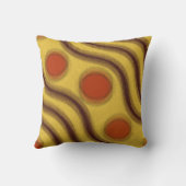抽象芸術オレンジイエロー&ブラウン装飾用クッション クッション (裏面)