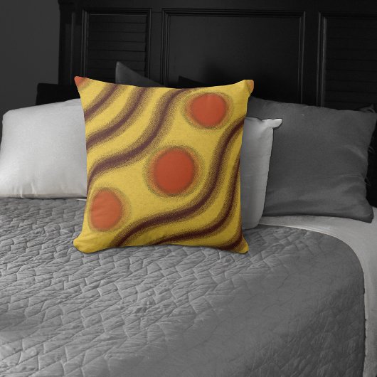 抽象芸術オレンジイエロー&ブラウン装飾用クッション クッション