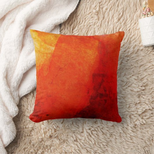 抽象芸術オレンジウォーターカラー装飾用クッション クッション (ブランケット)
