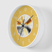 抽象芸術オレンジグラデーションフラクタルアート 壁時計 (傾斜)