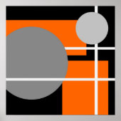 抽象芸術オレンジグレー白黒AP0001 ポスター (正面)