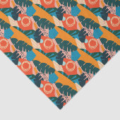 抽象芸術オレンジサマートロピカル葉 薄葉紙 (詳細)