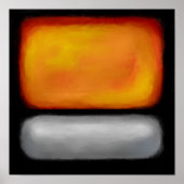 抽象芸術オレンジシルバーブラック ポスター (正面)