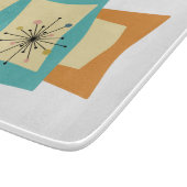 抽象芸術オレンジティール(緑がかった色)幾何学中世紀モダン カッティングボード (角)