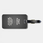 抽象芸術オレンジデイジーフラワーオンダーク ラゲッジタグ (裏面横)