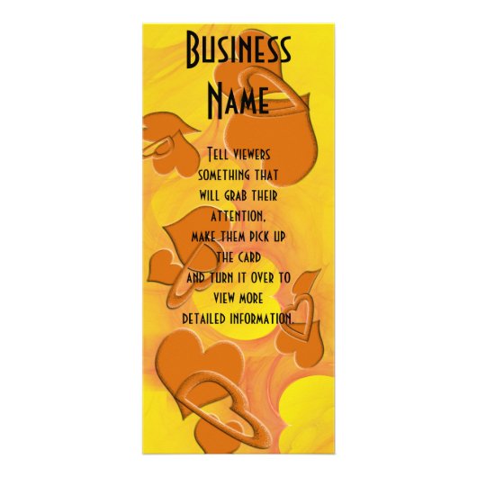 抽象芸術オレンジデジタルハートアーカスタムト ラックカード (正面)