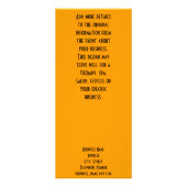 抽象芸術オレンジデジタルハートアーカスタムト ラックカード (裏面)