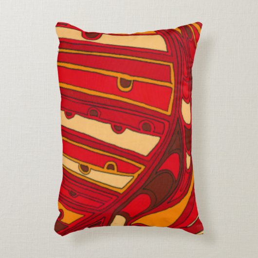 抽象芸術オレンジパネル アクセントクッション (正面(垂直))