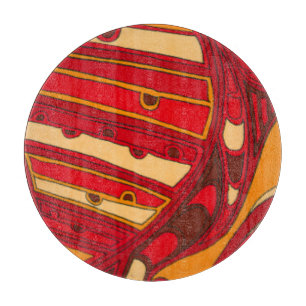 抽象芸術オレンジパネル カッティングボード