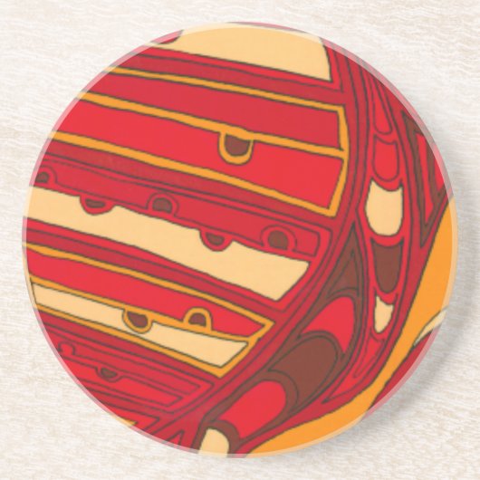 抽象芸術オレンジパネル コースター (正面)