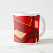 抽象芸術オレンジパネル ジャンボコーヒーマグカップ (正面右)