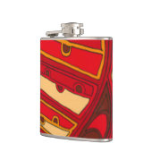 抽象芸術オレンジパネル フラスク (左)