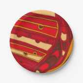 抽象芸術オレンジパネル ペーパープレート (正面)