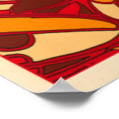 抽象芸術オレンジパネル ポスター (角)