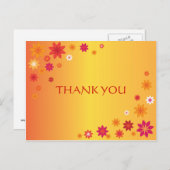 抽象芸術オレンジフラワーサンキューハガキ ポストカード (正面/裏面)