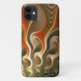 抽象芸術オレンジフレイムセットフェーザー iPhone 11 ケース