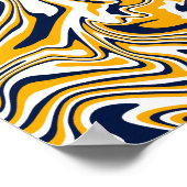 抽象芸術オレンジフロー ポスター (角)