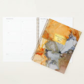 抽象芸術オレンジブラックゴールドフォイル名プランナー プランナー手帳 (ディスプレー)