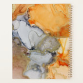 抽象芸術オレンジブラックゴールドフォイル名プランナー プランナー手帳 (裏面)