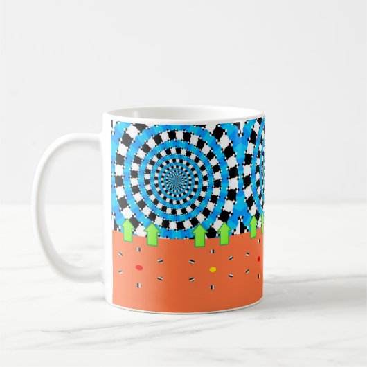 抽象芸術オレンジブルーマグ コーヒーマグカップ (左)