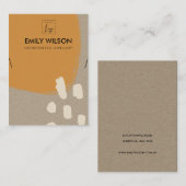 抽象芸術オレンジモダン錆クラフトネックレスディスプレイ 名刺 (正面/裏面)