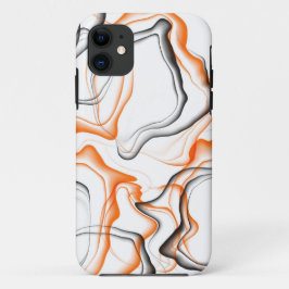 抽象芸術オレンジ波 iPhone 11 ケース