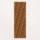 抽象芸術オレンジ緑のシェイプデザイン ヨガマット (正面)