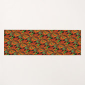 抽象芸術オレンジ緑のシェイプデザイン ヨガマット (正面(横))