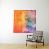抽象芸術オレンジ色の水彩背景図解 タペストリー (インサイチュ(横))