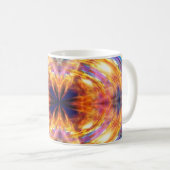 抽象芸術オレンジ色の火炎パターン コーヒーマグカップ (正面右)