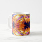 抽象芸術オレンジ色の火炎パターン コーヒーマグカップ (正面左)
