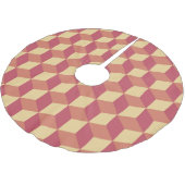 抽象芸術オレンジ色の赤い立方体パターン ブラッシュドポリエステルツリースカート (アングル)