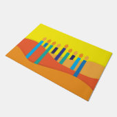 抽象芸術オレンジ色の黄色いキャンドルの背景 ドアマット (アングル)