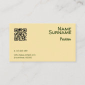 抽象芸術オレンジ色の黄色の緑のQR名刺 名刺 (裏面)