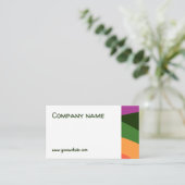 抽象芸術オレンジ色の黄色の緑のQR名刺 名刺 (スタンド正面)