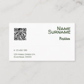 抽象芸術オレンジ色の黄色の緑のQR名刺 名刺 (裏面)