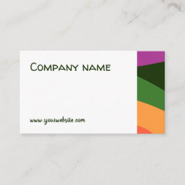 抽象芸術オレンジ色の黄色の緑のQR名刺 名刺