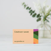 抽象芸術オレンジ色イエローグリーンピンクQR名刺 名刺 (スタンド正面)