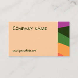 抽象芸術オレンジ色イエローグリーンピンクQR名刺 名刺