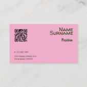 抽象芸術オレンジ色イエローグリーンピンクQR名刺 名刺 (裏面)