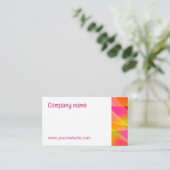 抽象芸術オレンジ色イエロー明るい赤紫色QR名刺 名刺 (スタンド正面)